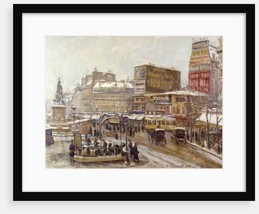 Paris, Place Clichy under Snow by Georges Barwolf