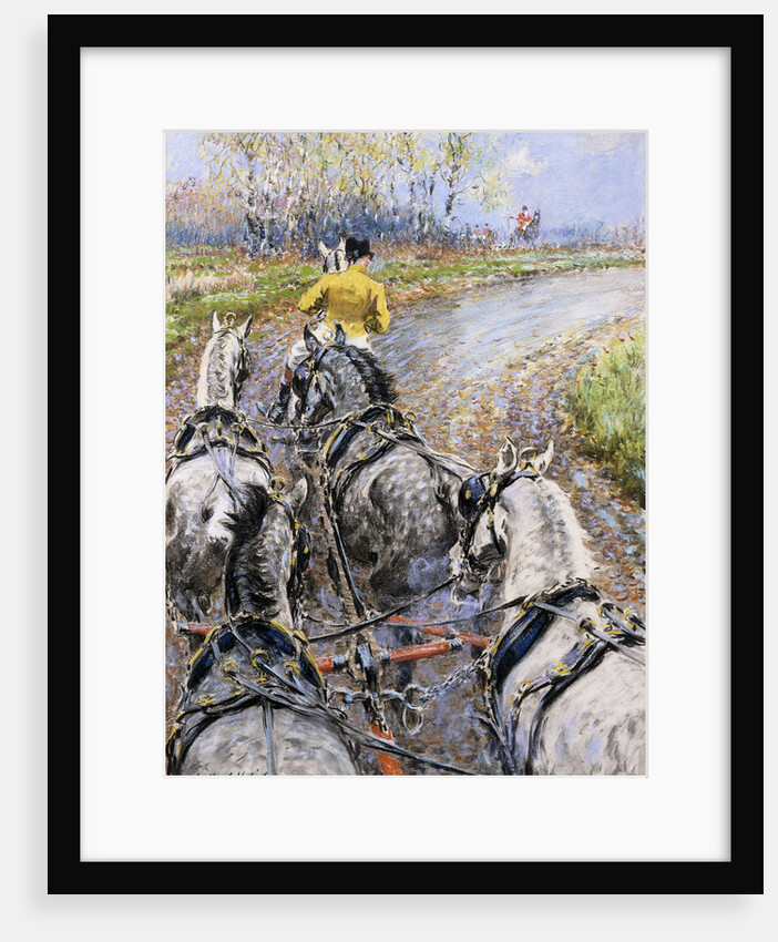 'The Kings Highway', Study from the Box Seat of The Old Berkeley Coach; The Cock Horse Taking Us up Reigate Hill by Gilbert Holiday