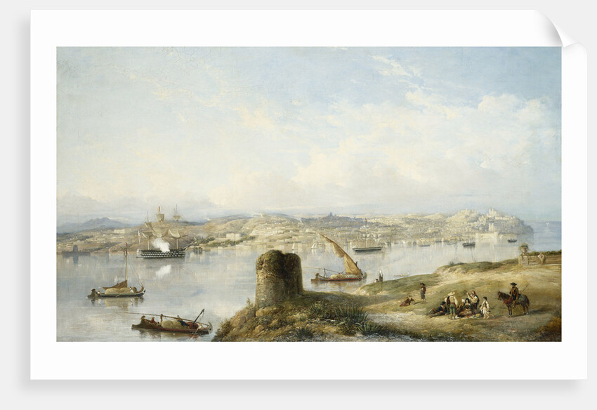 An Extensive View of Lisbon on the River Tejo with the Praca do Terreiro do Paco, the Old Cathedral and the Castelo de S. Jorge by Anonymous