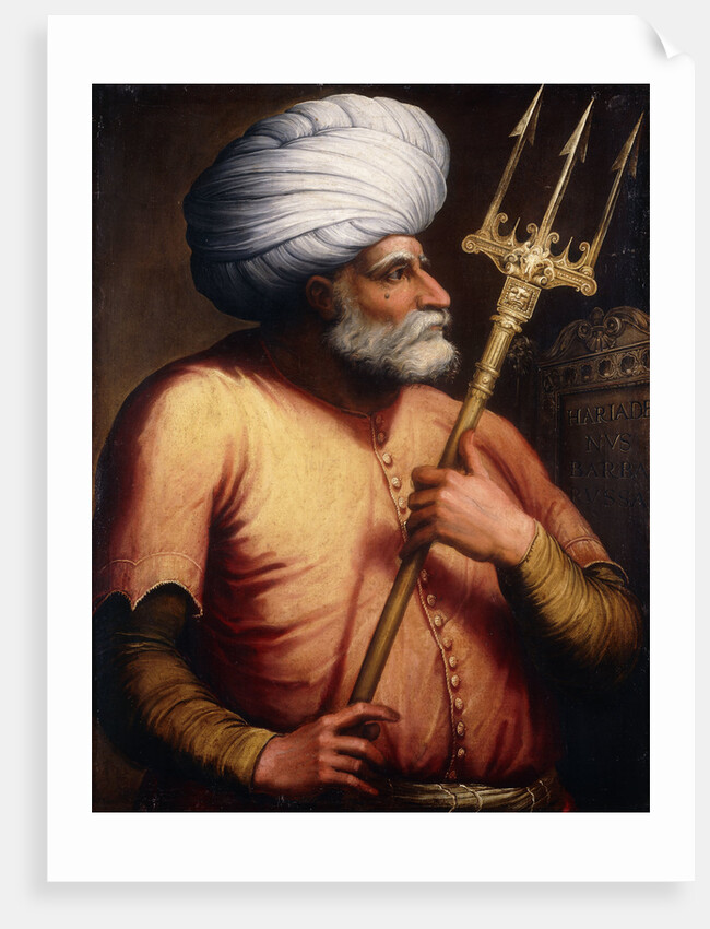 Portrait of Khair el-Din Barbarossa, half-length, holding a Trident by Anonymous