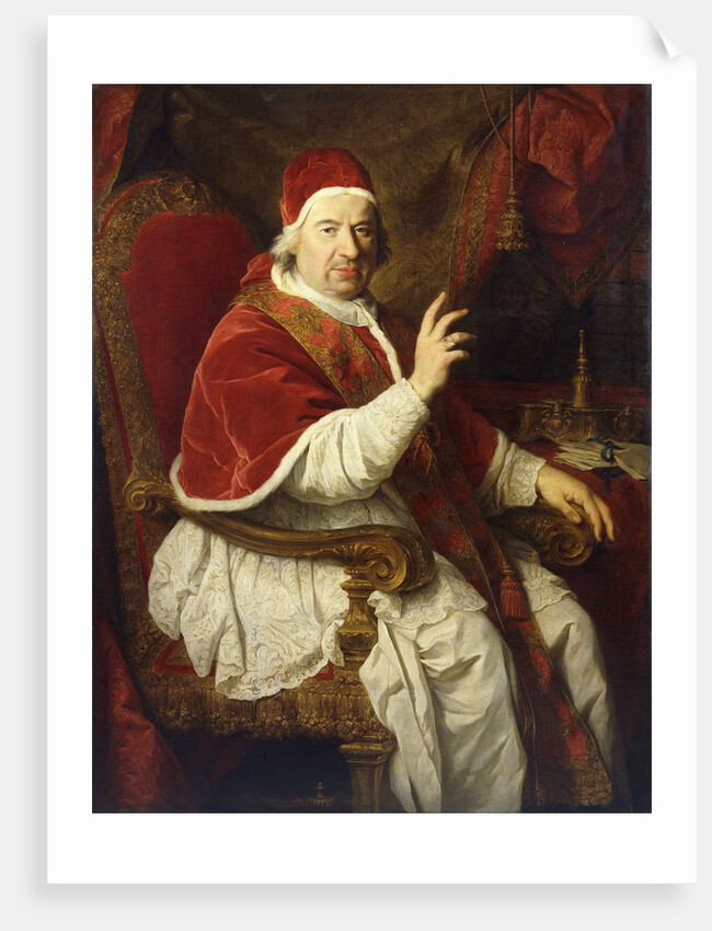 Portrait of Pope Benedict XIV, Seated Three-Quarter-Length, His Right Arm Raised in Benediction by Pierre Subleyras