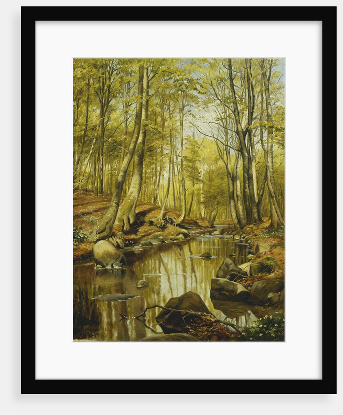 A Wooded River Landscape by Peder Monsted