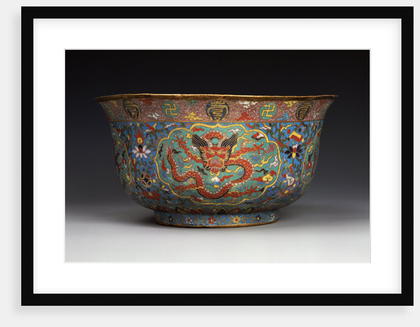 A large Ming cloisonne basin by Anonymous
