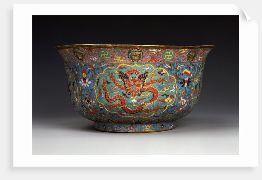 A large Ming cloisonne basin by Anonymous