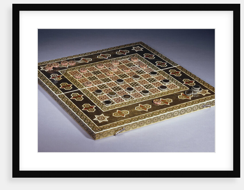 A mosaic work (khatamkar) backgammon and draughts set by Anonymous