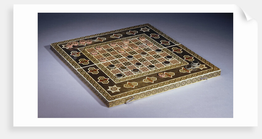 A mosaic work (khatamkar) backgammon and draughts set by Anonymous