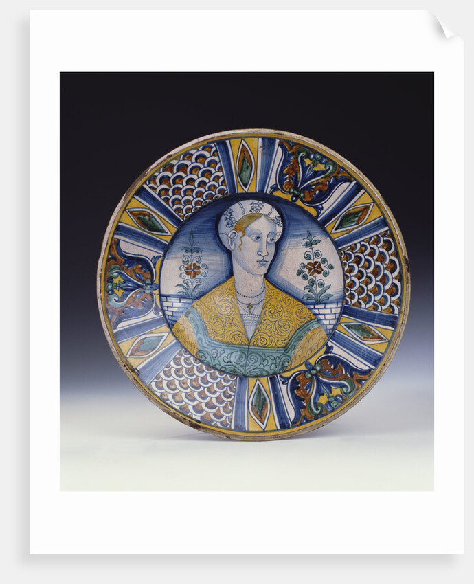 A Deruta large portrait dish, circa 1530 by Anonymous
