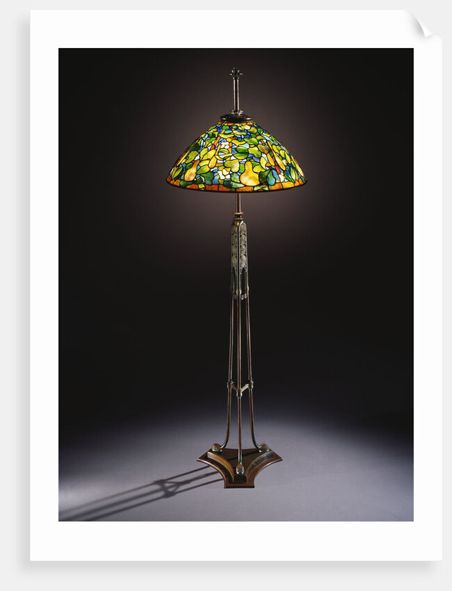 Tiffany Studios 'Gourd' leaded glass and bronze floor lamp by Anonymous