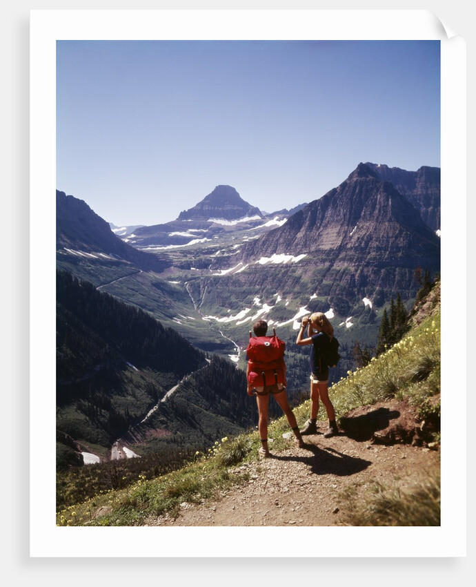 1970s 1980s Female Hikers On Granite Park Trail Glacier National Park Montana by Anonymous