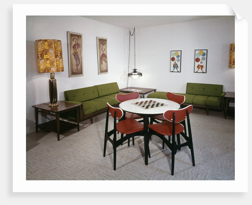1970s Interior Design Rumpus Recreation Game Rec Room by Anonymous