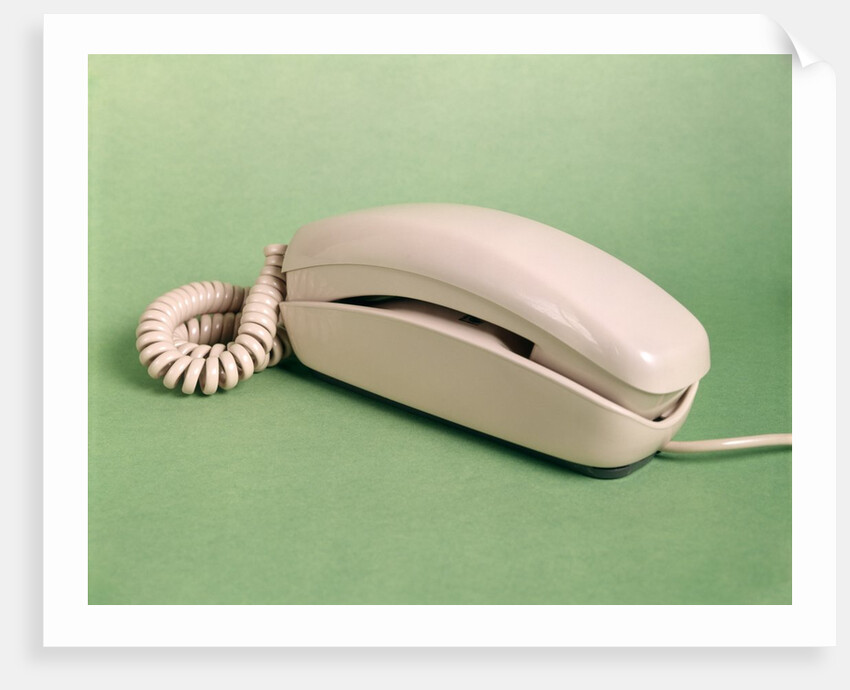 1960s Trimline Spring Corded Telephone Beige by Anonymous