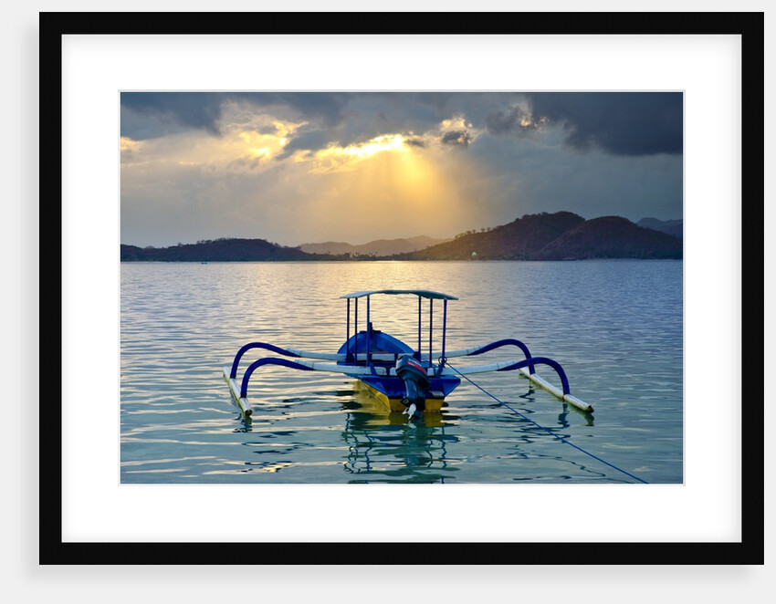 Fishing boat at sunset in Gili Asahan, Lombok by Anonymous