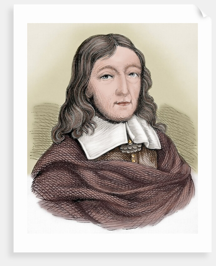 John Milton (1608-1674). British poet. Colored engraving by Anonymous