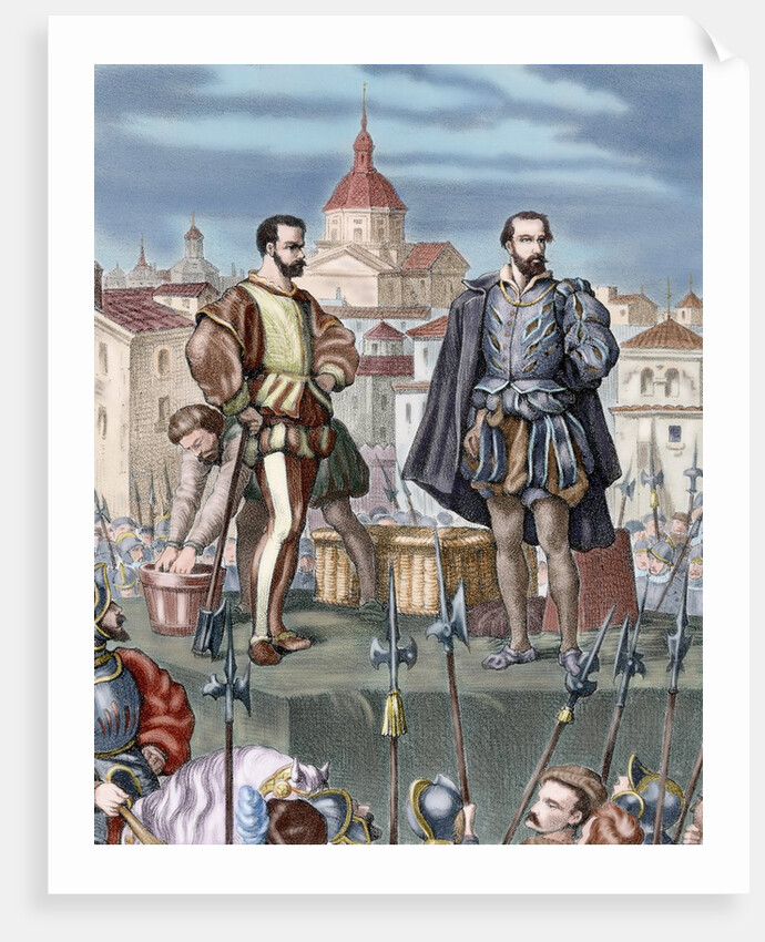 Spain. Aragon. Reign of Philip II. Death of Don Juan de Lanuza (1564-1591) by beheading. by Anonymous