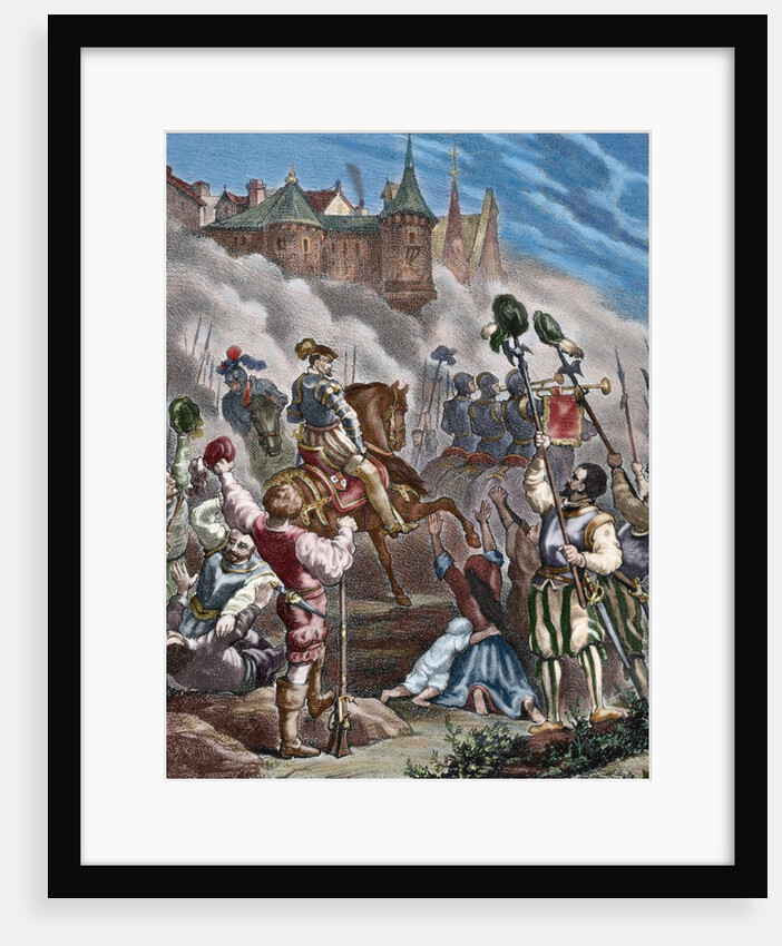 The Portuguese succession crisis of 1580. The fall of Lisbon leaded by the Duke of Alba. by Anonymous