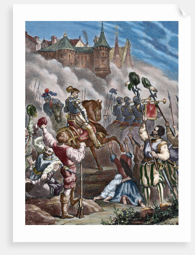 The Portuguese succession crisis of 1580. The fall of Lisbon leaded by the Duke of Alba. by Anonymous