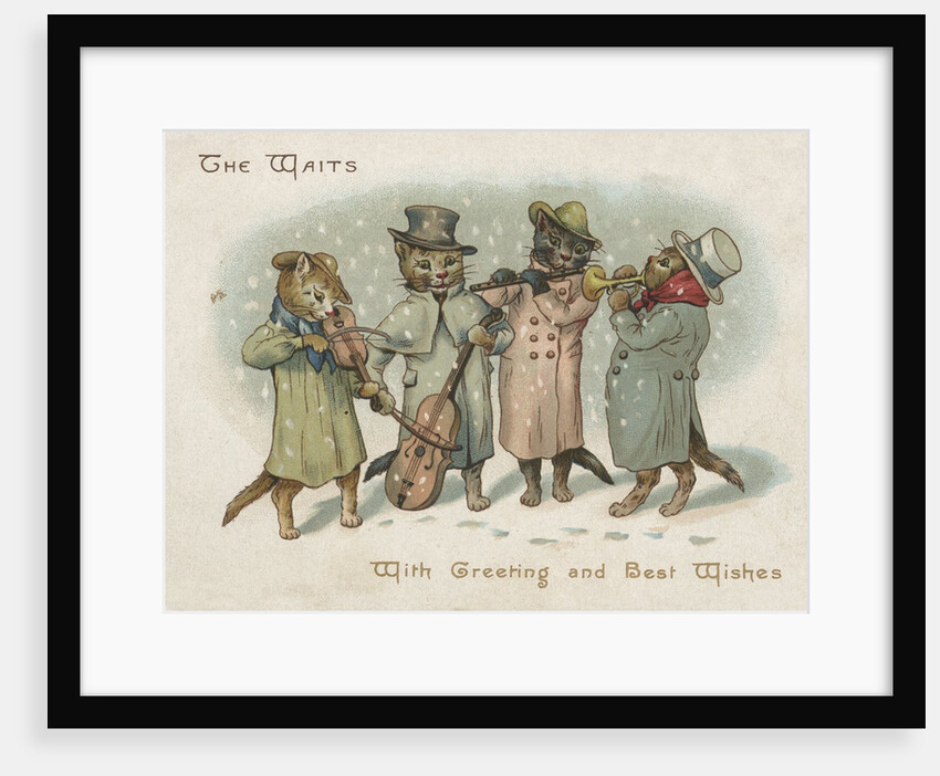 Group of cat Christmas carolers by Anonymous