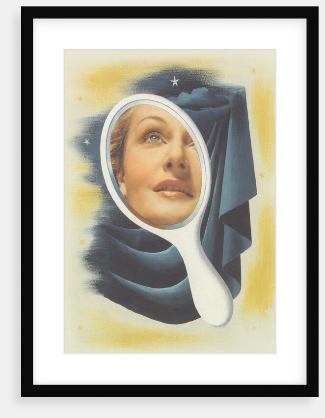 Woman's Face in Mirror by Anonymous