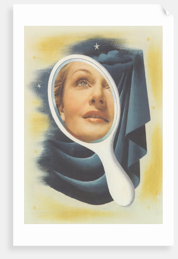 Woman's Face in Mirror by Anonymous