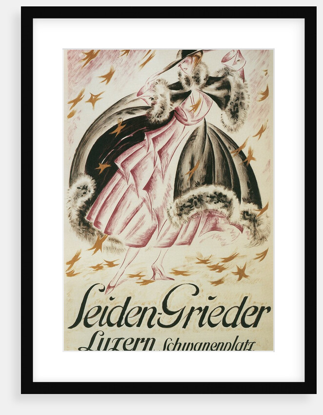 Seiden-Greider Poster with Fashionable Woman by Anonymous