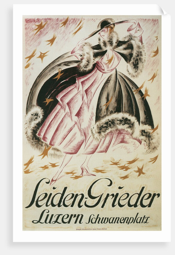 Seiden-Greider Poster with Fashionable Woman by Anonymous