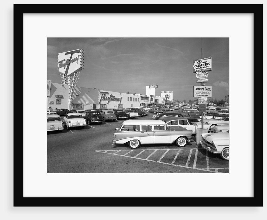 1950s Shopping Center Parking Lot by Anonymous
