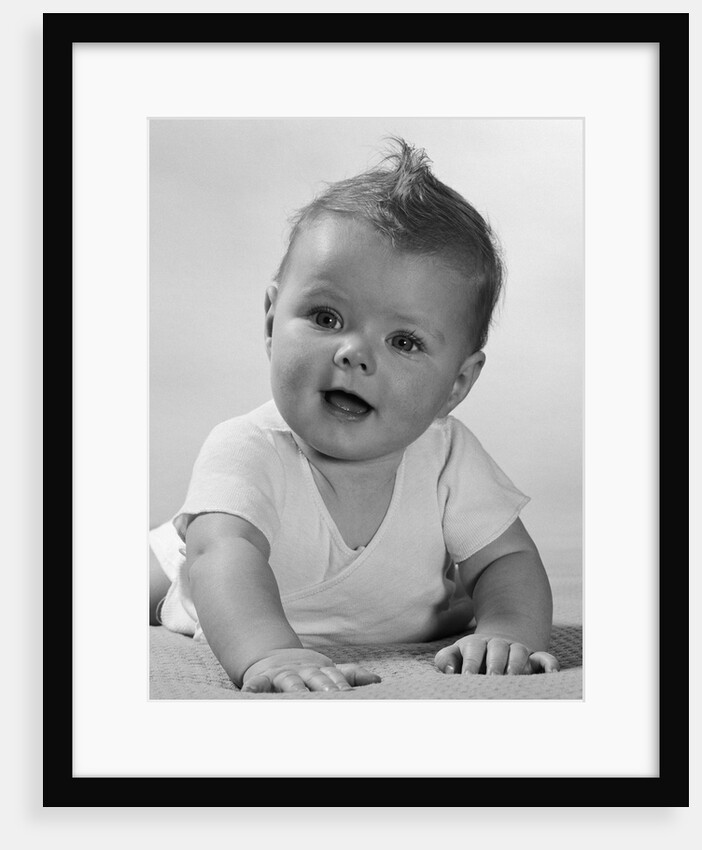 1950s Crawling Happy Curious Baby by Anonymous
