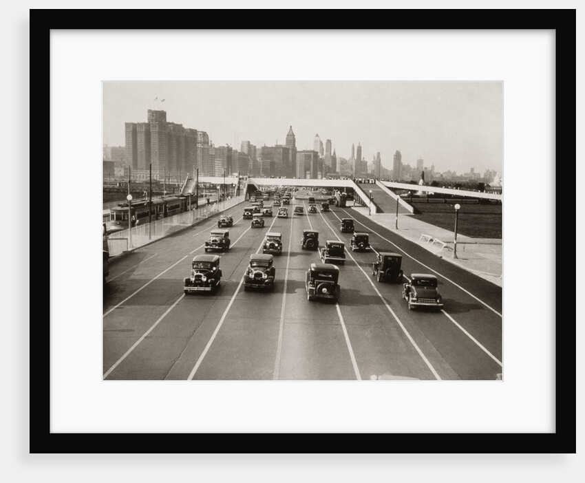 1930s Automobile Traffic Chicago Illinois Usa by Anonymous