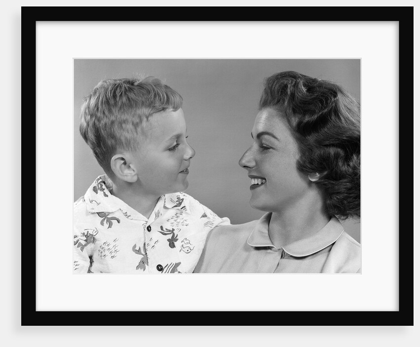 1950s Mother And Son Looking At Each Other Studio by Anonymous