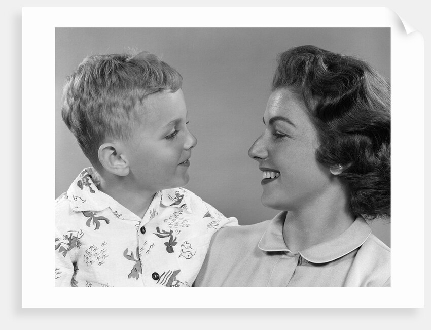 1950s Mother And Son Looking At Each Other Studio by Anonymous