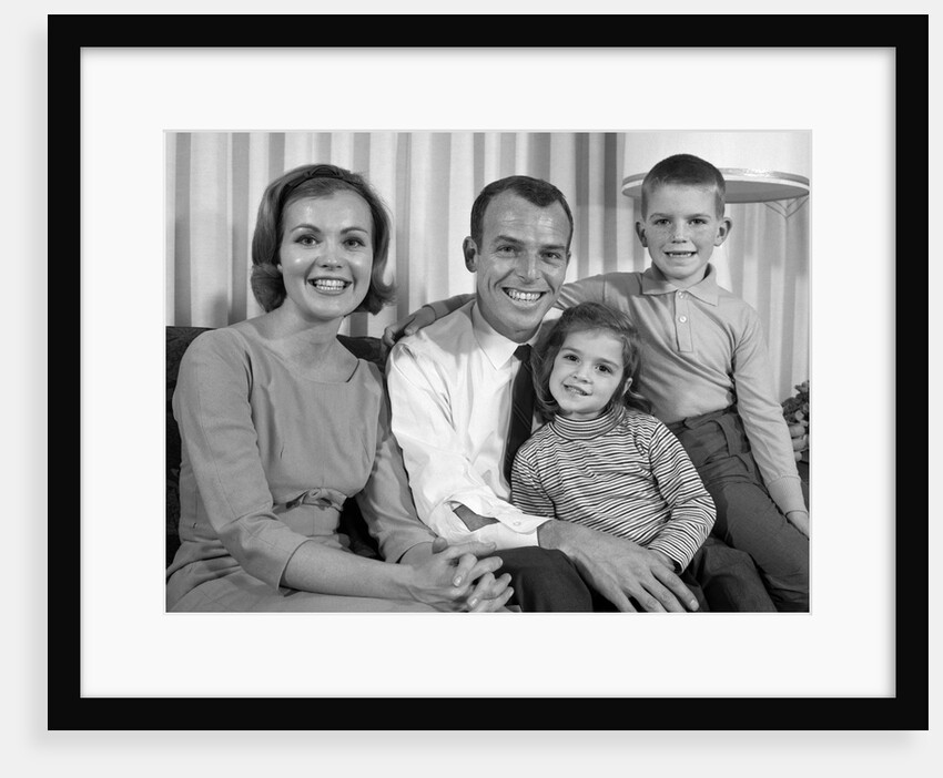1960s Smiling Family Portrait Mother Father Son Daughter Looking At Camera by Anonymous
