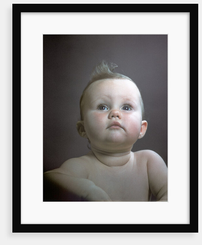1940s 1950s Portrait Baby Head Shoulders Looking Up by Anonymous