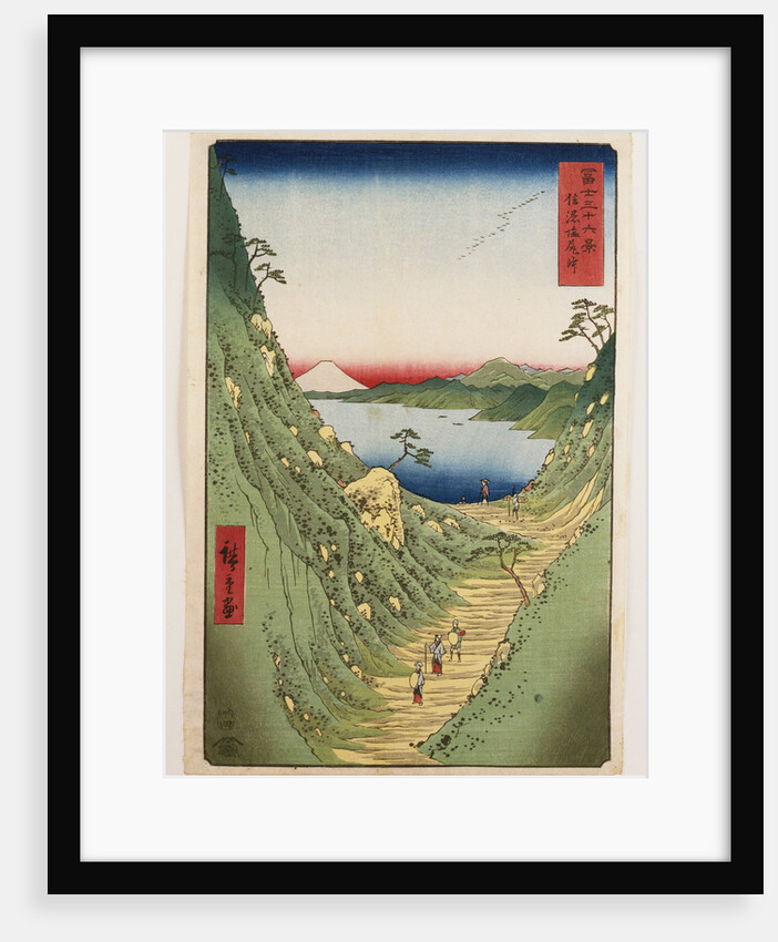 Shiojiri Pass in Shinano Province by Ando Hiroshige from 'Thirty Six views of Mount Fuji' by Anonymous