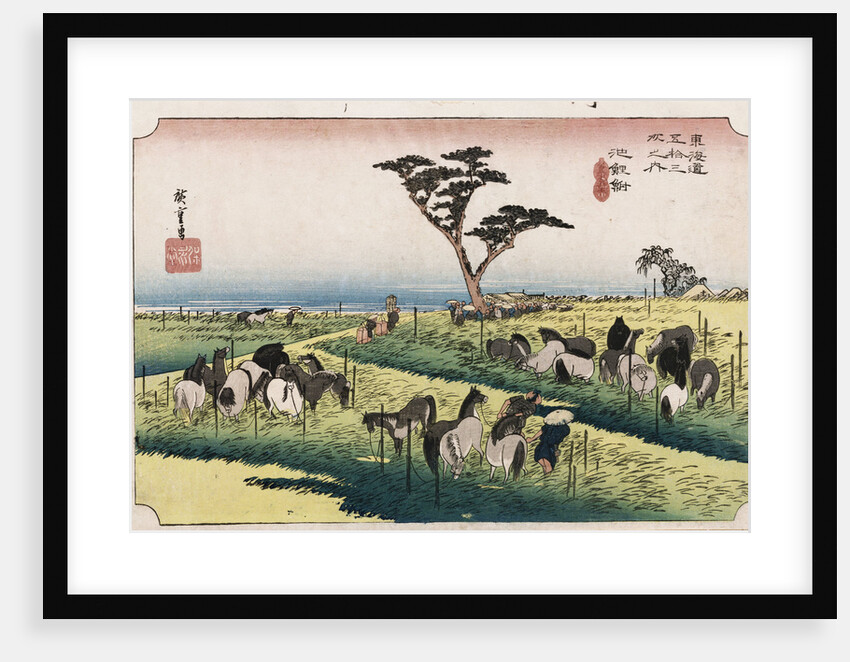 The Horse Market in the Fourth Month at Chiryu by Ando Hiroshige from the Series 'The Fifty-Three Stations of The Tokaido' by Ando Hiroshige