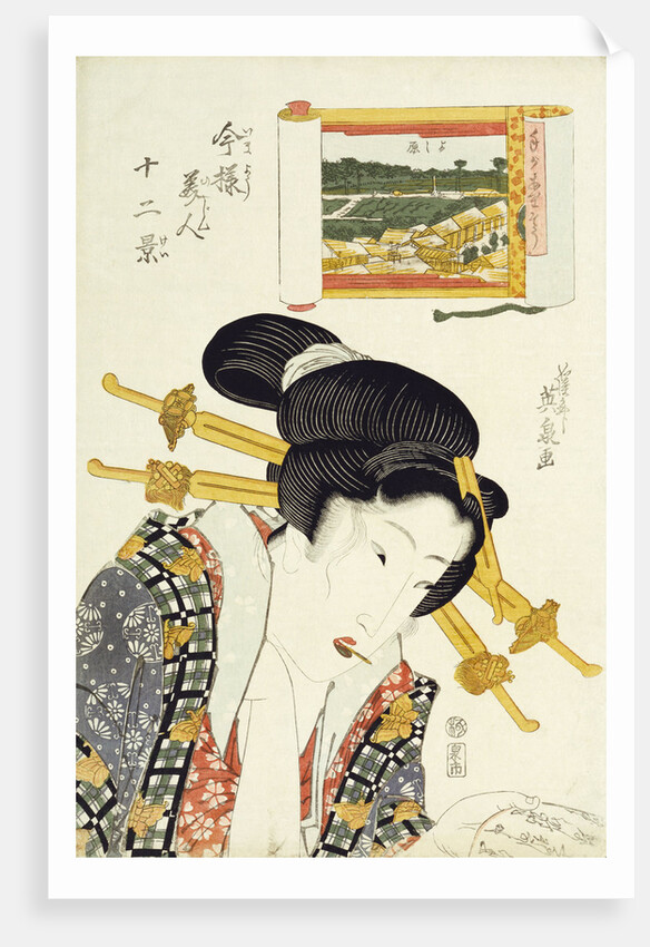The Calculating Type by Keisai Eisen from the series Imayo bijin junikei (Twelve scenes of modern beauties) by Anonymous