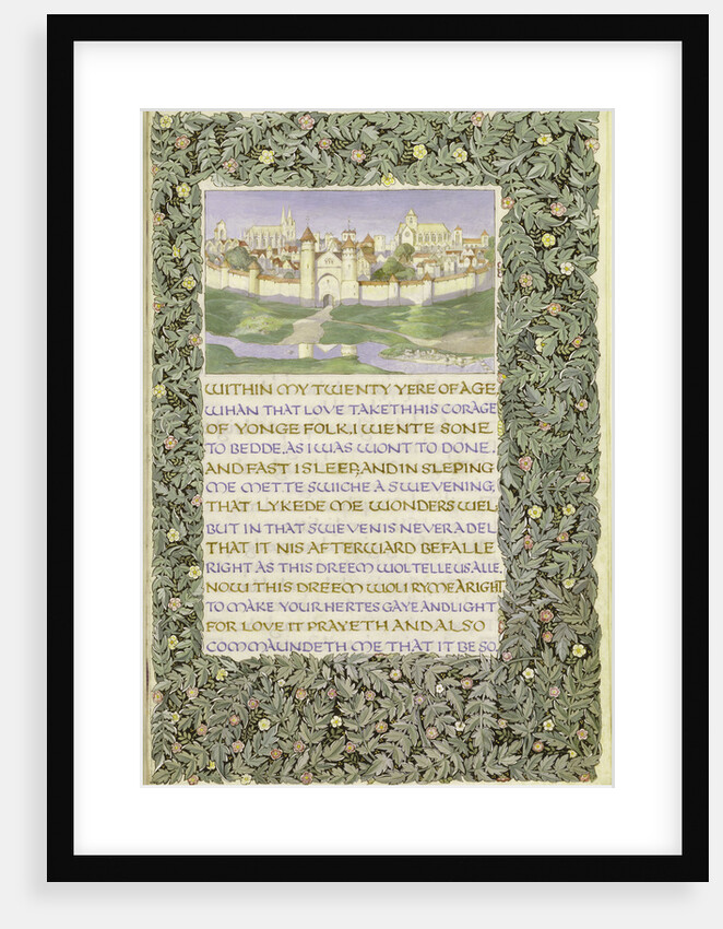 First page of Geoffrey Chaucer's 'The Romaunt of the Rose' by Anonymous