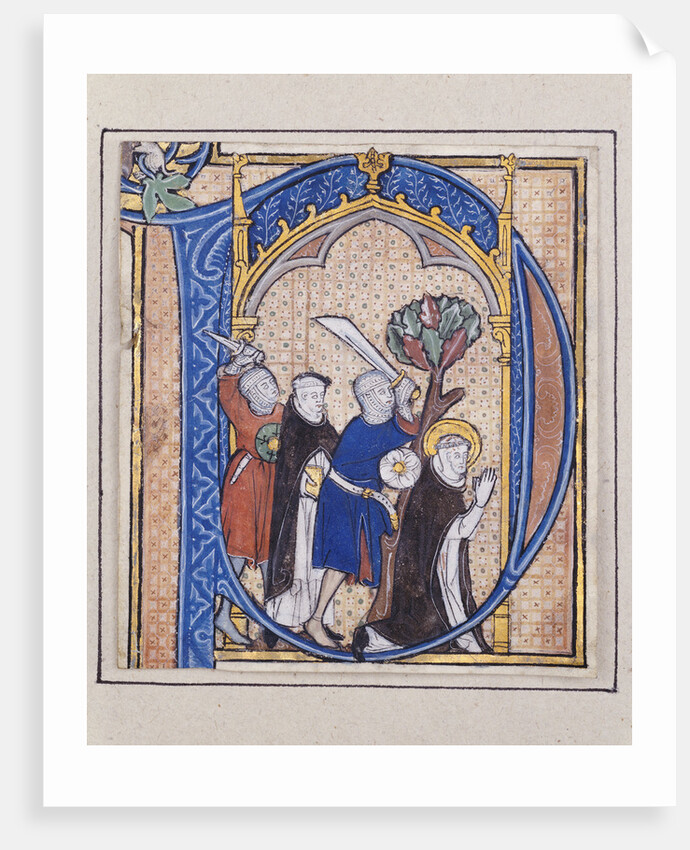 Illuminated initial depicting assassination of St. Peter Martyr by Anonymous