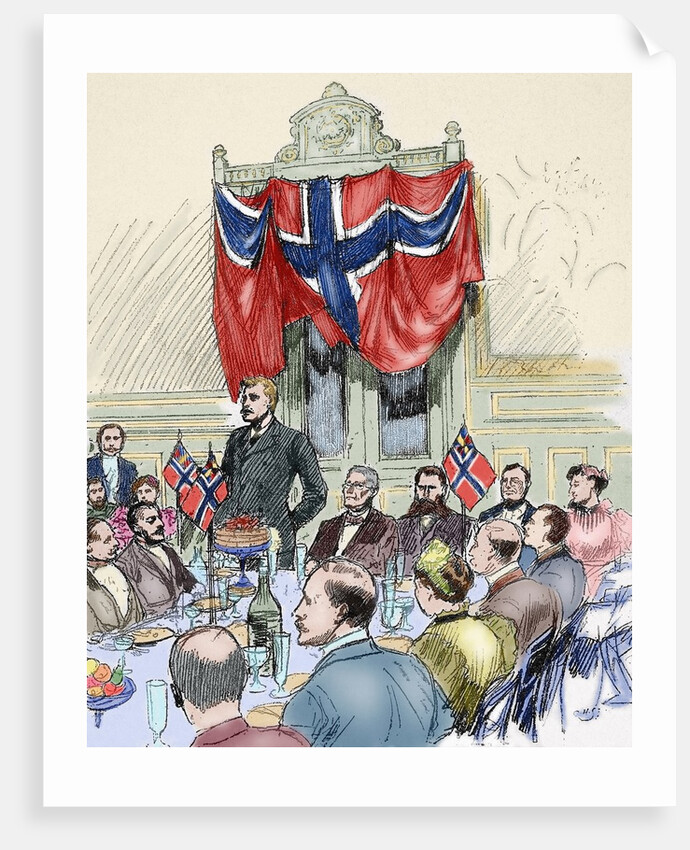 Fridtjof Nansen (1861-1930). Norwegian scientist. Banquet in his honour at Britannia hotel in Trondh by Anonymous
