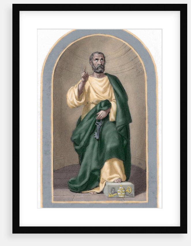 Saint Peter (c. 1 B.C.-67 A.C). Apostle of Jesus Christ and first Pope of the Catholic Church. Color by Anonymous