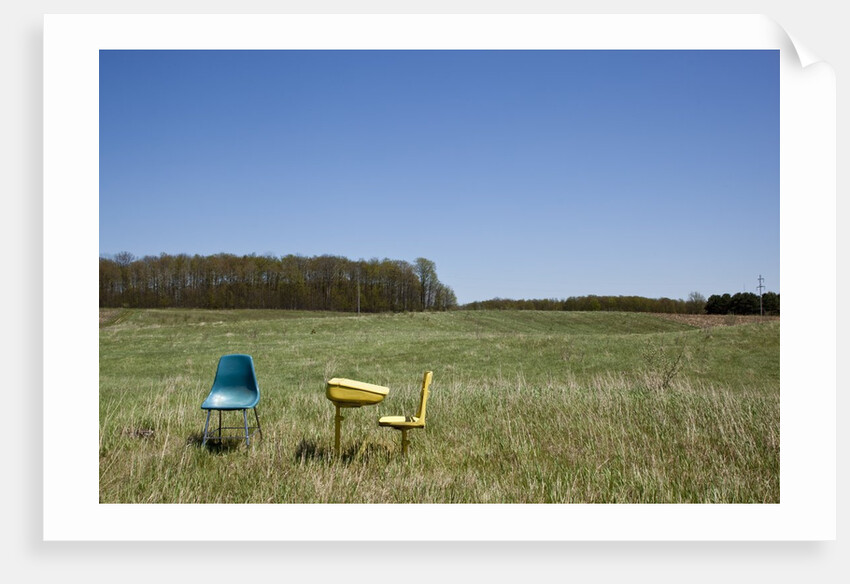 School Desk in Field, Michigan by Anonymous