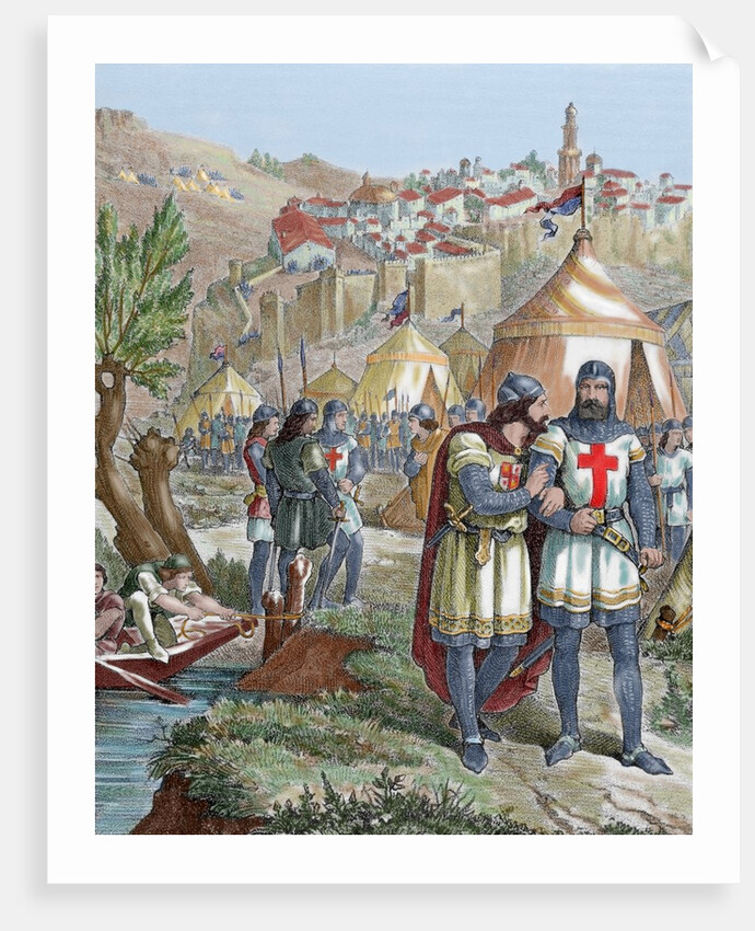 Alfonso II of Aragon and Alfonso VIII of Castile in the siege of Cuenca on 1177. Spain by Anonymous
