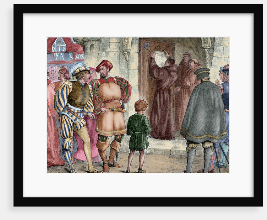 Martin Luther (1483-1546) nailed to the door of the Wittenberg castle church the Ninety-Five Theses by Anonymous