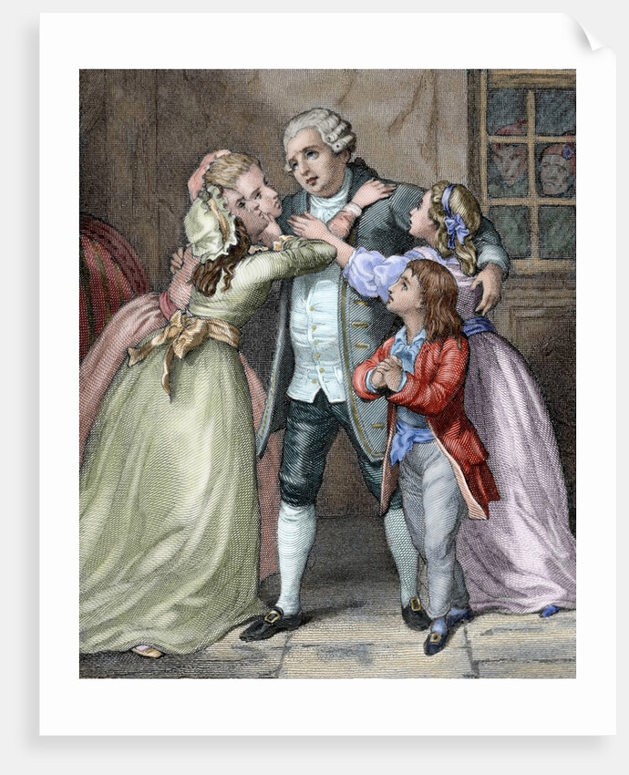 Louis XVI says goodbye to his family to be executed during the Age of Terror (1793) by Anonymous