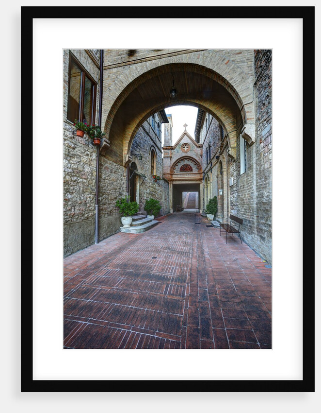 Brick pathway to Monastero S. Croce Catholic Church by Anonymous
