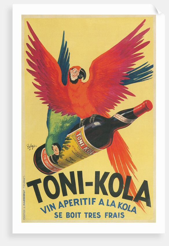 Macaws with Bottle of Toni-Kola Liqueur by Anonymous
