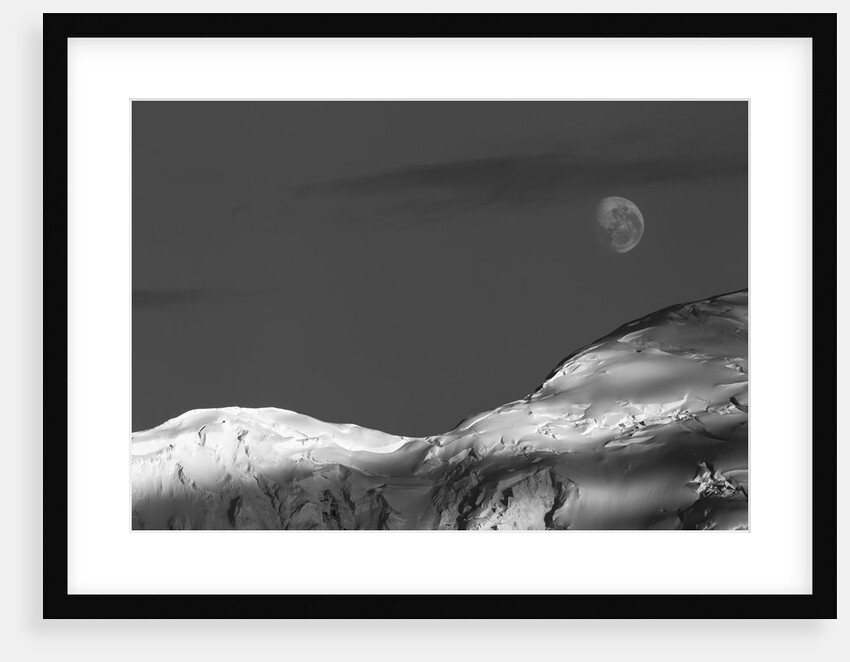 Mountain Ridge and Moon, Antarctic Peninsula by Anonymous