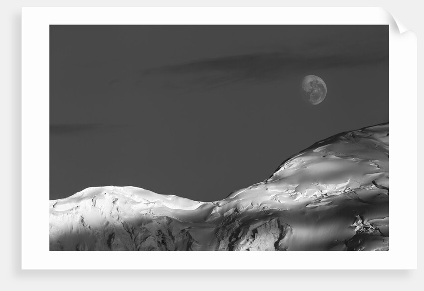 Mountain Ridge and Moon, Antarctic Peninsula by Anonymous