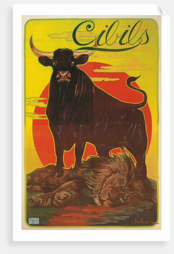 Poster for Cibils Meat Extract with Bull and Lion by Anonymous