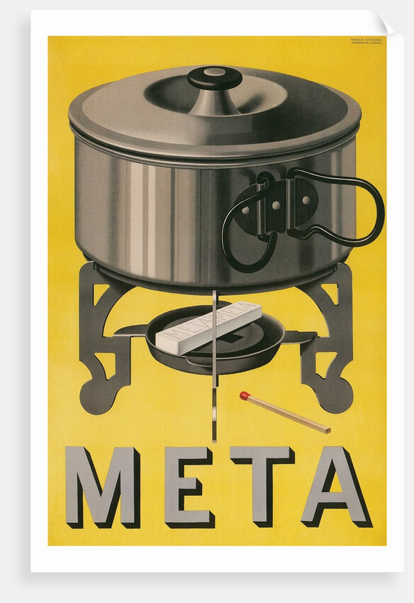 German Advertisement for Meta, Pot with Sterno Cube by Anonymous