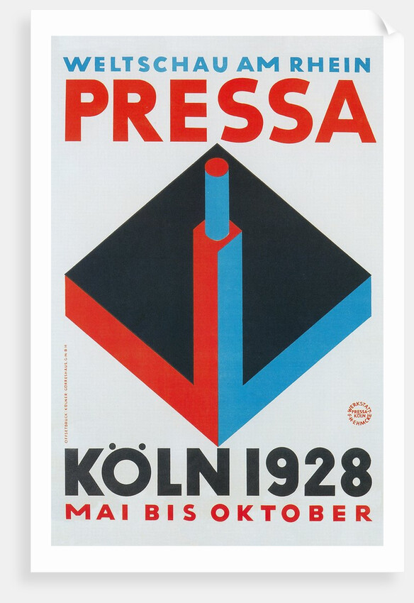 German Poster for Cologne Press Exhibition, 1928 by Anonymous